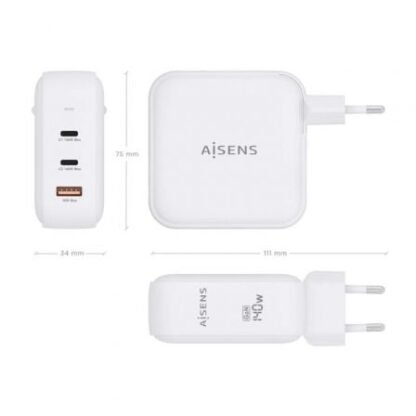 Cargador gan de pared aisens asch-140w3p030-w/ 2xusb tipo-c/ 1xusb/ 140w - Imagen 4