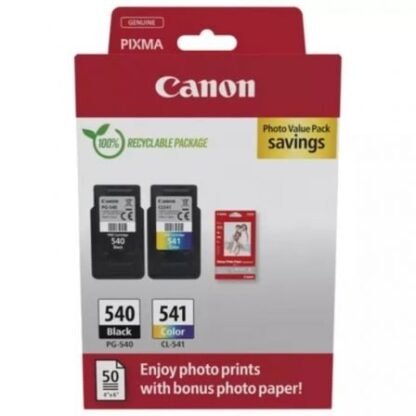 Cartucho de tinta original canon pg-540 + cl-541 multipack/ negro/ tricolor + papel fotográfico