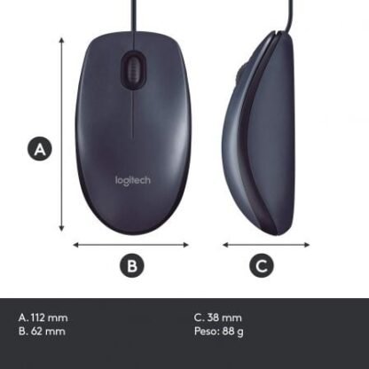 Ratón logitech b100 oem/ hasta 800 dpi - Imagen 4