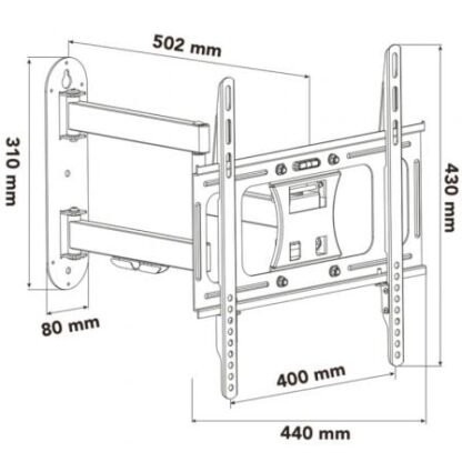 Soporte de pared giratorio/ inclinable/ nivelable nox lite wall flex para monitores y tv de 23-55"/ hasta 30kg - Imagen 5