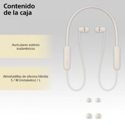 Auriculares inalámbrico intrauditivos sony wi-c100/ con micrófono/ bluetooth/ beige - Imagen 5