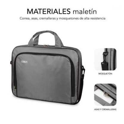 Maletín subblim oxford para portátiles hasta 14"/ gris - Imagen 3