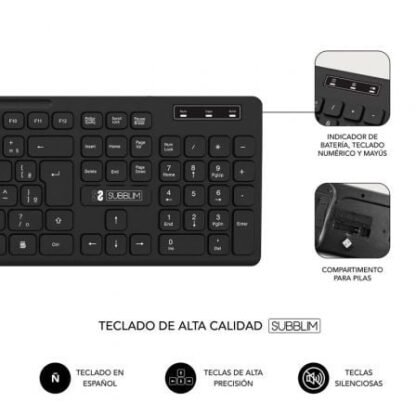 Teclado y ratón inalámbrico subblim combo business slim cssw10 - Imagen 3