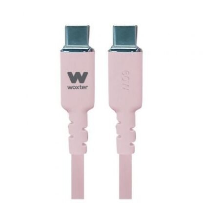 Cable usb 2.0 tipo-c woxter pe26-187/ usb tipo-c macho - usb tipo-c macho/ hasta 60w/ 480mbps/ 1.2m/ rosa