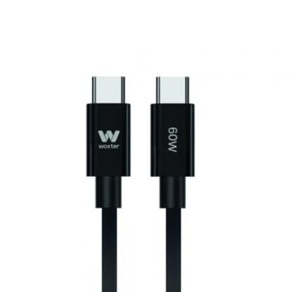 Cable usb 2.0 tipo-c woxter pe26-192/ usb tipo-c macho - usb tipo-c macho/ hasta 60w/ 480mbps/ 1.2m/ negro