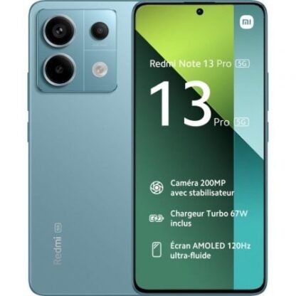 Smartphone xiaomi redmi note 13 pro nfc 8gb/ 256gb/ 6.67"/ 5g/ verde azulado