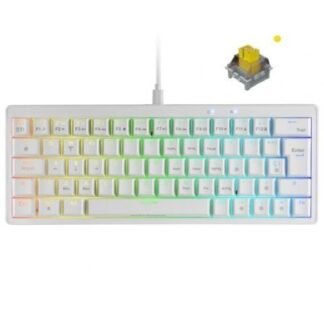 Teclado gaming mecánico mars gaming mkminipro/ switch amarillo/ blanco