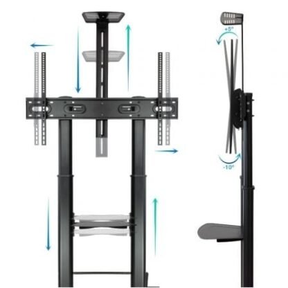 Soporte de suelo con ruedas inclinable/ nivelable tooq fs20404hm-b para tv de 60-100"/ hasta 100kg - Imagen 3