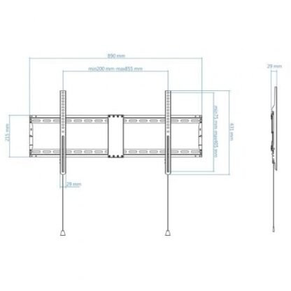 Soporte de pared fijo tooq lp4390f-b para tv de 43-90"/ hasta 70kg - Imagen 4