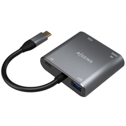 Conversor aisens a109-0626/ hdmi hembra - vga hembra - usb tipo-c macho - usb hembra - usb tipo-c hembra/ 15cm/ gris - Imagen 2