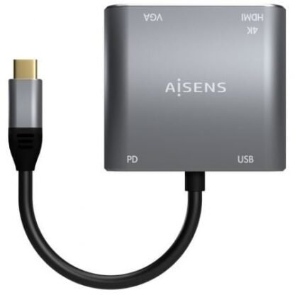 Conversor aisens a109-0626/ hdmi hembra - vga hembra - usb tipo-c macho - usb hembra - usb tipo-c hembra/ 15cm/ gris - Imagen 3