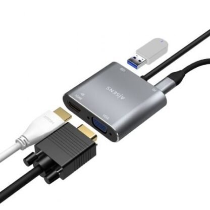 Conversor aisens a109-0626/ hdmi hembra - vga hembra - usb tipo-c macho - usb hembra - usb tipo-c hembra/ 15cm/ gris - Imagen 4