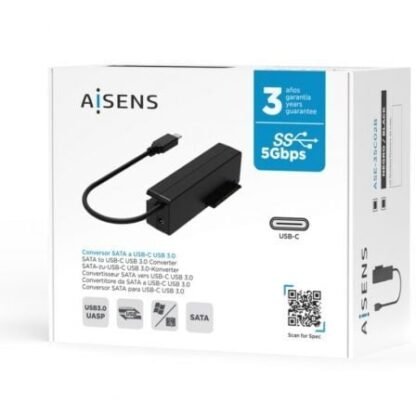 Adaptador para discos duros 2.5"/3.5" aisens ase-35c02b/ usb tipo-c - sata/ con alimentador - Imagen 5