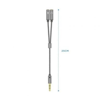 Cable estéreo aisens a128-0415/ jack 3.5 macho - 2x jack 3.5 hembra/ 25cm/ gris - Imagen 2