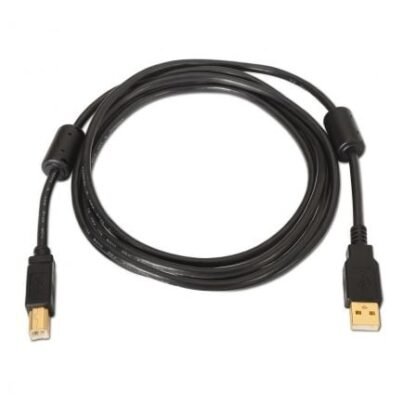 Cable usb 2.0 impresora aisens a101-0011/ usb tipo-b macho - usb macho/ hasta 2.5w/ 60mbps/ 5m/ negro - Imagen 2