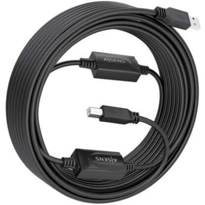 Cable alargador usb 2.0 aisens a101-0906/ usb macho - usb tipo-b/ 15m/ negro - Imagen 2