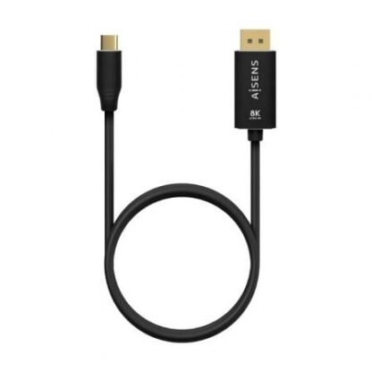 Cable conversor displayport 8k 60hz aisens a109-0686/ usb tipo-c macho - displayport macho/ hasta 27w/ 1250mbps/ 80cm/ negro - Imagen 3