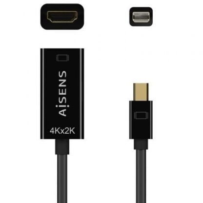 Cable conversor aisens a125-0643/ mini displayport macho - hdmi hembra/ hasta 5w/ 2300mbps/ 15cm/ negro - Imagen 3