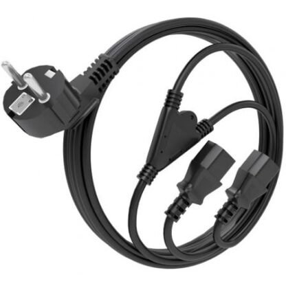 Cable alimentación cpu aisens a132-0865/ cee7 macho - 2x c13 hembra/ 3m/ negro - Imagen 2