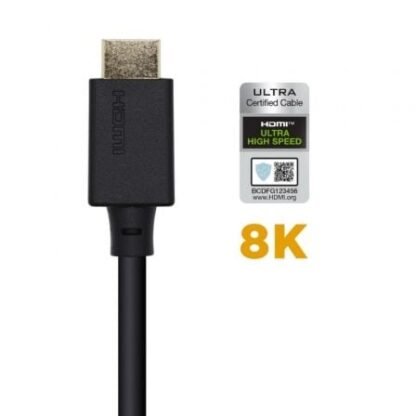 Cable hdmi 2.1 8k aisens a150-0420/ hdmi macho - hdmi macho/ 50cm/ certificado/ negro - Imagen 3