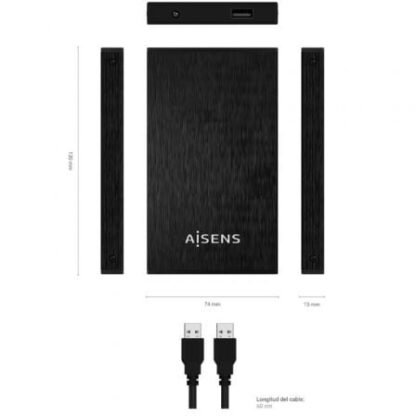 Caja externa para disco duro de 2.5" aisens ase-2523b/ usb 3.0 - Imagen 4