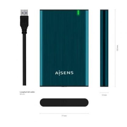 Caja externa para disco duro de 2.5" aisens ase-2525pb/ usb 3.0/ sin tornillos - Imagen 4