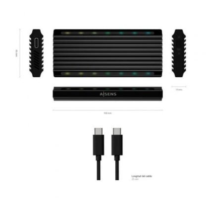 Caja externa para disco ssd m.2 sata/nvme aisens asm2-rgb012b/ usb 3.2/ sin tornillos - Imagen 4