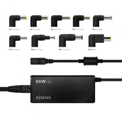 Cargador de portátil aisens aslc-65wauto-bk/ 65w/ automático/ 9 conectores/ voltaje 18.5-20v/ 1 usb qc3.0 - Imagen 5