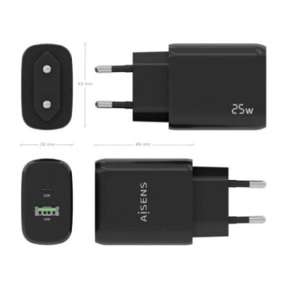 Cargador de pared aisens a110-0759/ 1xusb tipo-c/ 1xusb/ 25w - Imagen 4