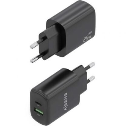 Cargador de pared gan aisens a110-0912/ 1xusb tipo-c/ 1xusb/ 25w/ negro - Imagen 3