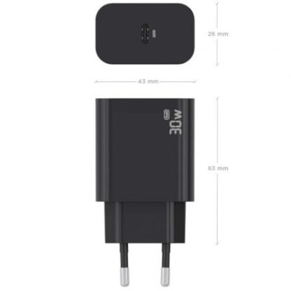 Cargador de pared gan aisens a110-0941/ 1xusb tipo-c/ 30w/ negro - Imagen 3