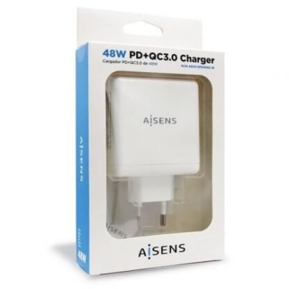 Cargador de pared aisens asch-2pd30qc-w/ 1xusb tipo-c/ 1x usb/ 48w - Imagen 3