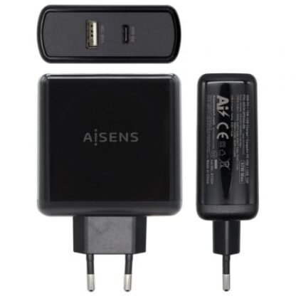 Cargador de pared aisens asch-2pd45a-bk/ 1xusb tipo-c/ 1x usb/ 57w - Imagen 2