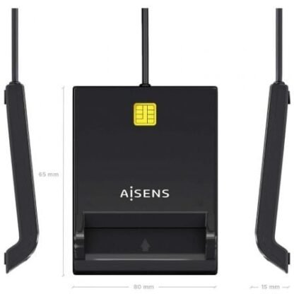 Lector de dni y tarjetas aisens ascr-sn06-bk/ negro - Imagen 4