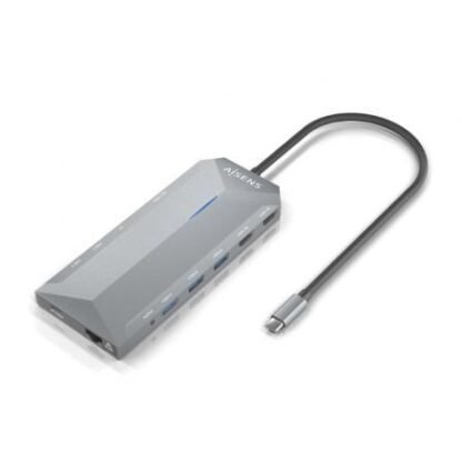 Docking usb tipo-c aisens asuc-12p005-gr/ 2xhdmi/ 3xusb/ 2xusb tipo-c/ 1xrj45/ 1xaudio/ 1xlector tarjetas/ 1x jack/ 1xusb - Imagen 2