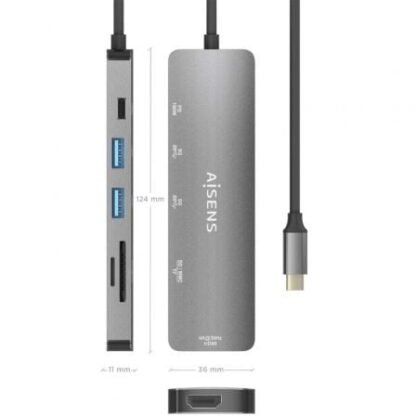 Docking usb tipo-c aisens asuc-6p016-gr/ 1xhdmi/ 2xusb/ 1xlector tarjetas/ 1xusb tipo-c pd/ gris - Imagen 4