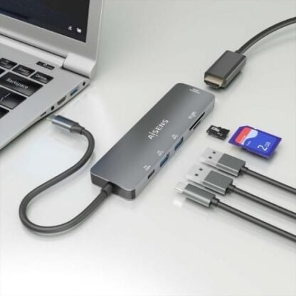 Docking usb tipo-c aisens asuc-6p016-gr/ 1xhdmi/ 2xusb/ 1xlector tarjetas/ 1xusb tipo-c pd/ gris - Imagen 5