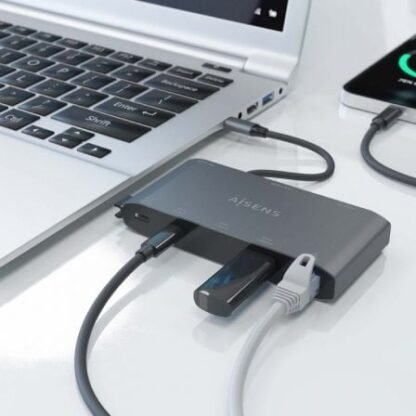 Docking usb tipo-c aisens asuc-8p010-gr/ 1xhdmi/ 1xvga/ 2xusb/ 1xrj45/ 2xusb tipo-c/ 1xusb tipo-c pd/ gris - Imagen 5