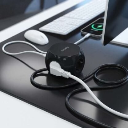 Regleta con interruptor aisens asps-2a2c05-bk/ 3 tomas de corriente/ 2 usb tipo-c/ 2 usb/ cable 1.4m/ negro - Imagen 4