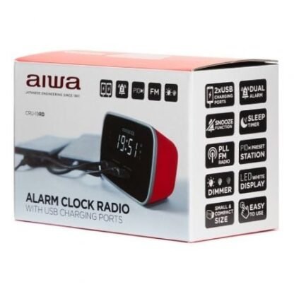 Despertador aiwa cru-19rd/ radio fm/ rojo - Imagen 5