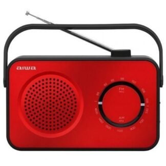 Radio portátil aiwa r-190rd/ 2w/ con cable/ a pilas/ roja