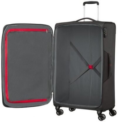 Maleta mediana american tourister crosstrack spinner expansible 79cm/ 79x46.5x30.5cm/ 4 ruedas/ roja y gris - Imagen 3