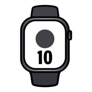 Apple watch series 10/ gps/ 46mm/ caja de aluminio negro azabache / correa deportiva negra m/l