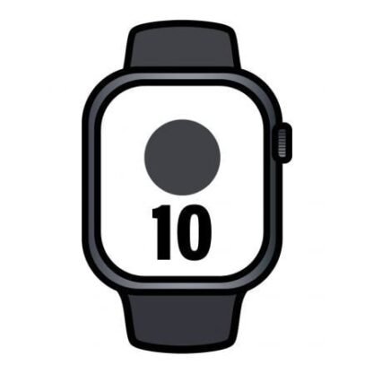 Apple watch series 10/ gps/ 46mm/ caja de aluminio negro azabache / correa deportiva negra m/l