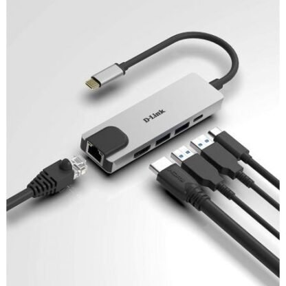 Docking usb tipo-c d-link dub-m520/ 2xusb/ 1xusb tipo-c/ 1xhdmi/ 1xrj45/ 1xthunderbolt/ gris - Imagen 3