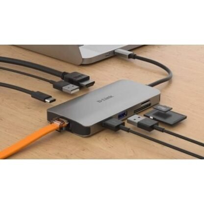 Docking usb tipo-c d-link dub-m810/ 3xusb/ 1xusb tipo-c/ 1xthunderbolt/ 1xhdmi/ 1xrj45/ 1xlector tarjetas/ gris - Imagen 5