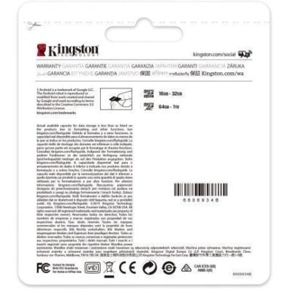 Tarjeta de memoria kingston canvas select plus 64gb microsd xc/ clase 10/ 100mbs - Imagen 4