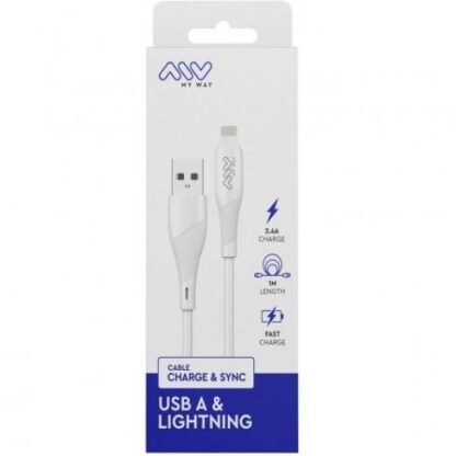 Cable usb 2.0 lightning myway mwusc0021/ usb macho - lightning macho/ 1m/ blanco - Imagen 3