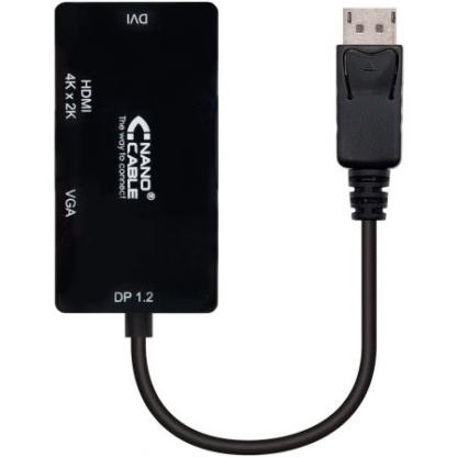 Cable conversor nanocable 10.16.3301-bk/ displayport macho - vga hembra/ dvi hembra/ hdmi hembra - Imagen 3