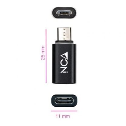 Adaptador nanocable 10.02.0014/ microusb macho - usb tipo-c hembra - Imagen 2